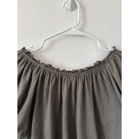Sapphire O Dark Green Puff Sleeve Off The Shoulder Crop Size Medium - Picture 5 of 7